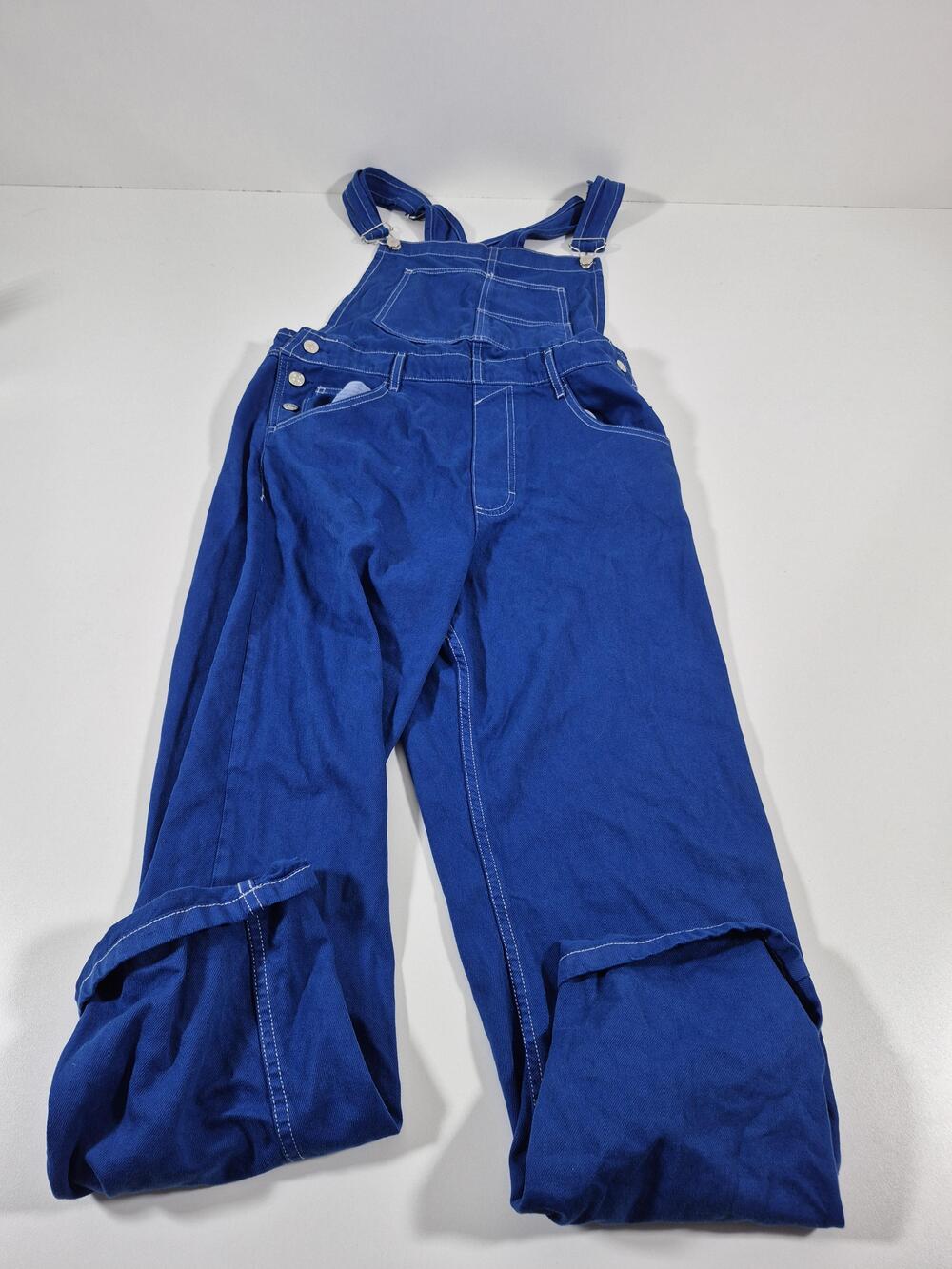 We The Free Overalls Womens M Blue Denim Adjustable Strap Relaxed Fit Casual